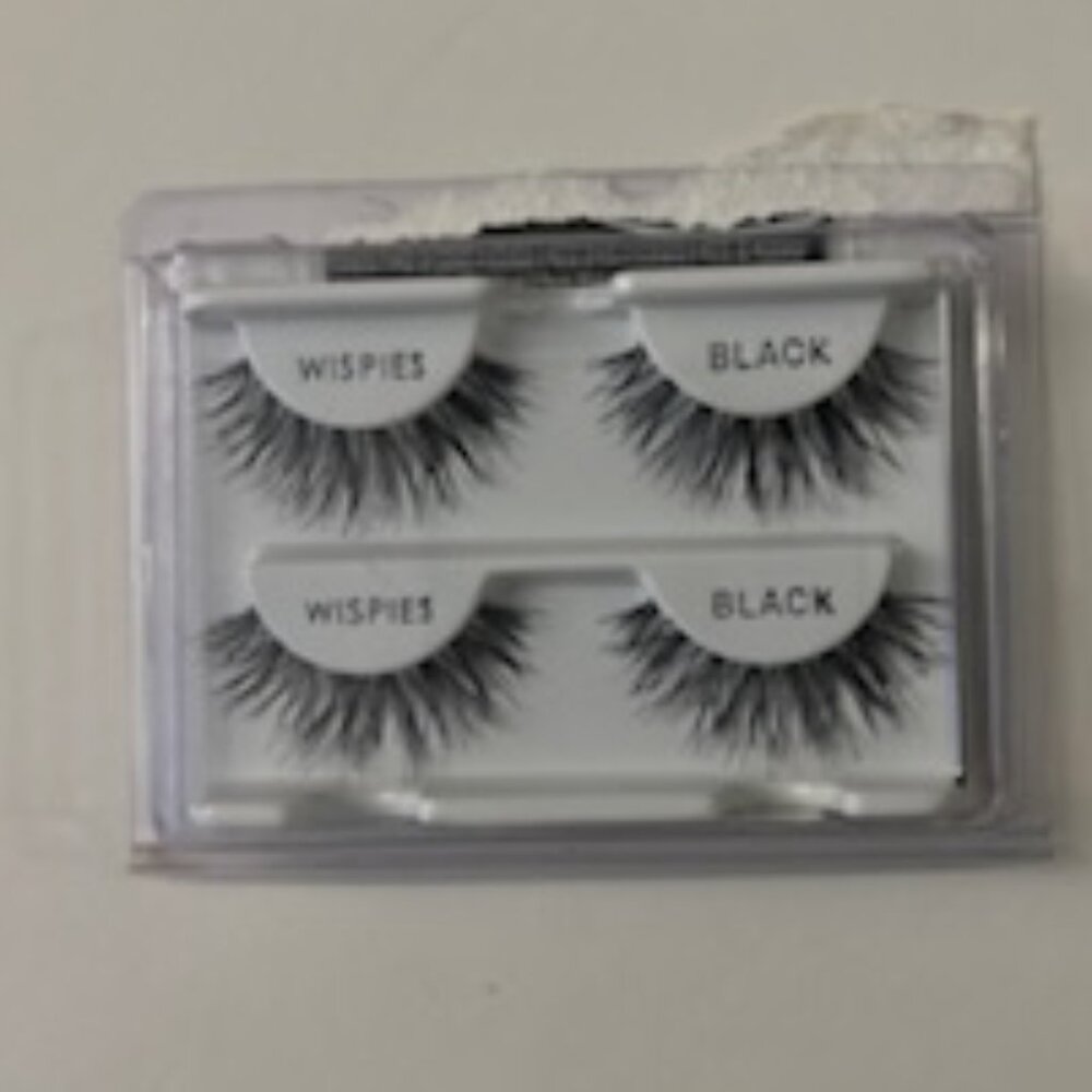 Ardell Twin Pack Faux Eyelashes Wispies Black 2 Pair Damaged Box Perfect Lashes